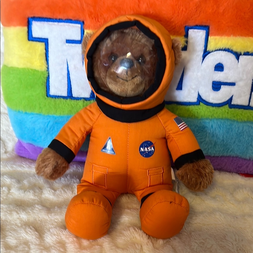Authentic Nasa Kennedy Space Center Orange Astronaut Teddy Bear